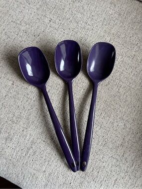 3 Piece Vintage Purple Melamine Danish Design Kitchen Spoons